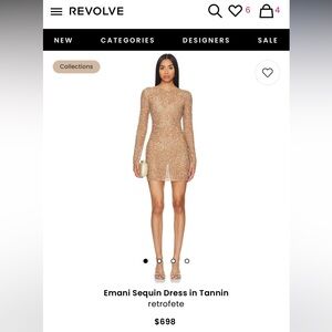 Retrofete Emani Sequin Dress in Tannin